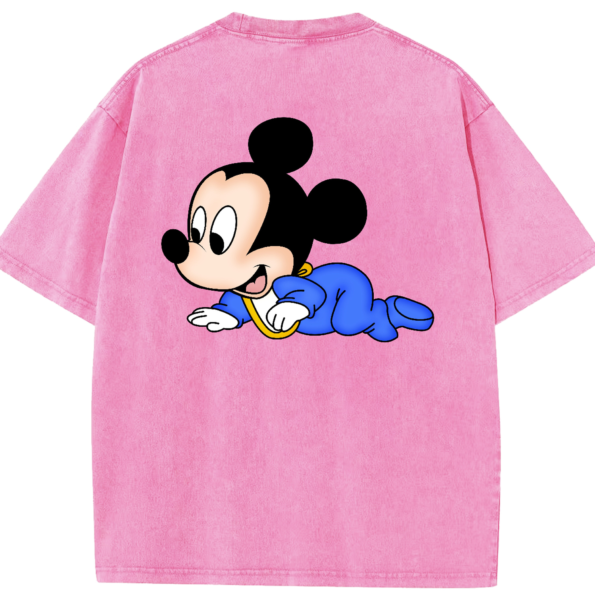 （画像用） ミッキーマウス Mickey Mouse 綿100% ヴィンテージ風 半袖Tシャツ（背面プリント）